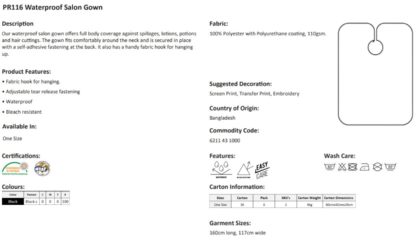 description salon gown